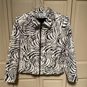 Giancarlo Ferrari Monochrome Zebra Print Blazer